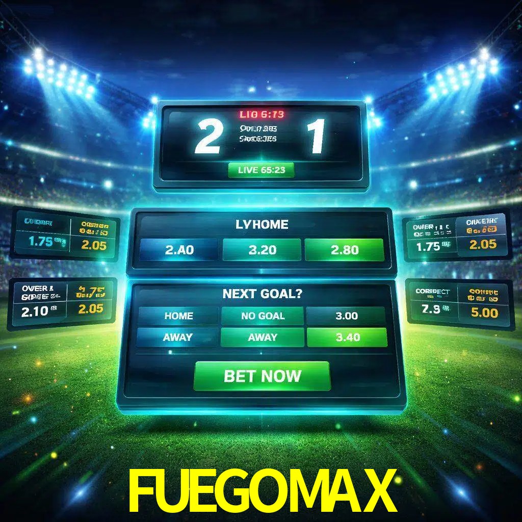 Vista de apuestas en vivo FUEGOMAX durante un partido en curso